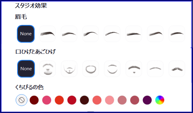 Zoomスタジオ効果