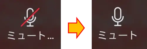 Zoomマイクアイコン、ミュート、ミュート解除