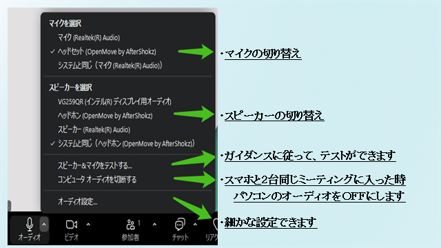 2025マイク/スピーカー カメラ・チャット の使い方
