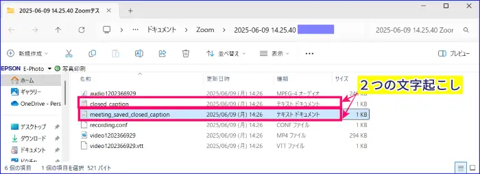 Zoom文字起こし保存