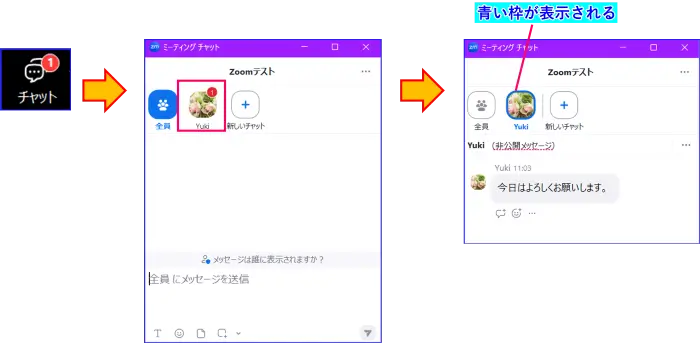 Zoomダイレクトメッセージ確認方法