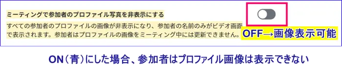 Zoomプロファイル表示を非表示にする設定