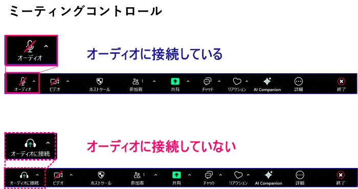 Zoomオーディオの接続