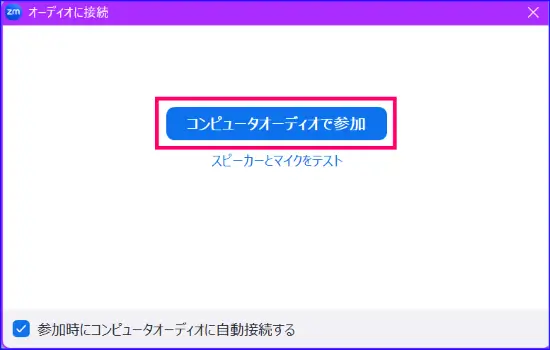 Zoomオーディオの接続