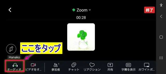 Zoomスマホオーディオの接続