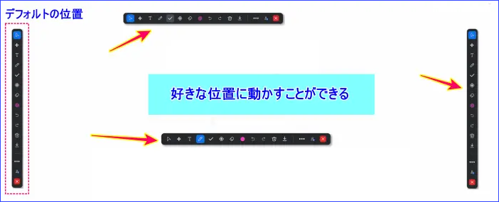 Zoom注釈ツールバーの移動