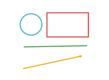 Google Meet書き込みアノテーション機能で線と図形を使った時の表示例