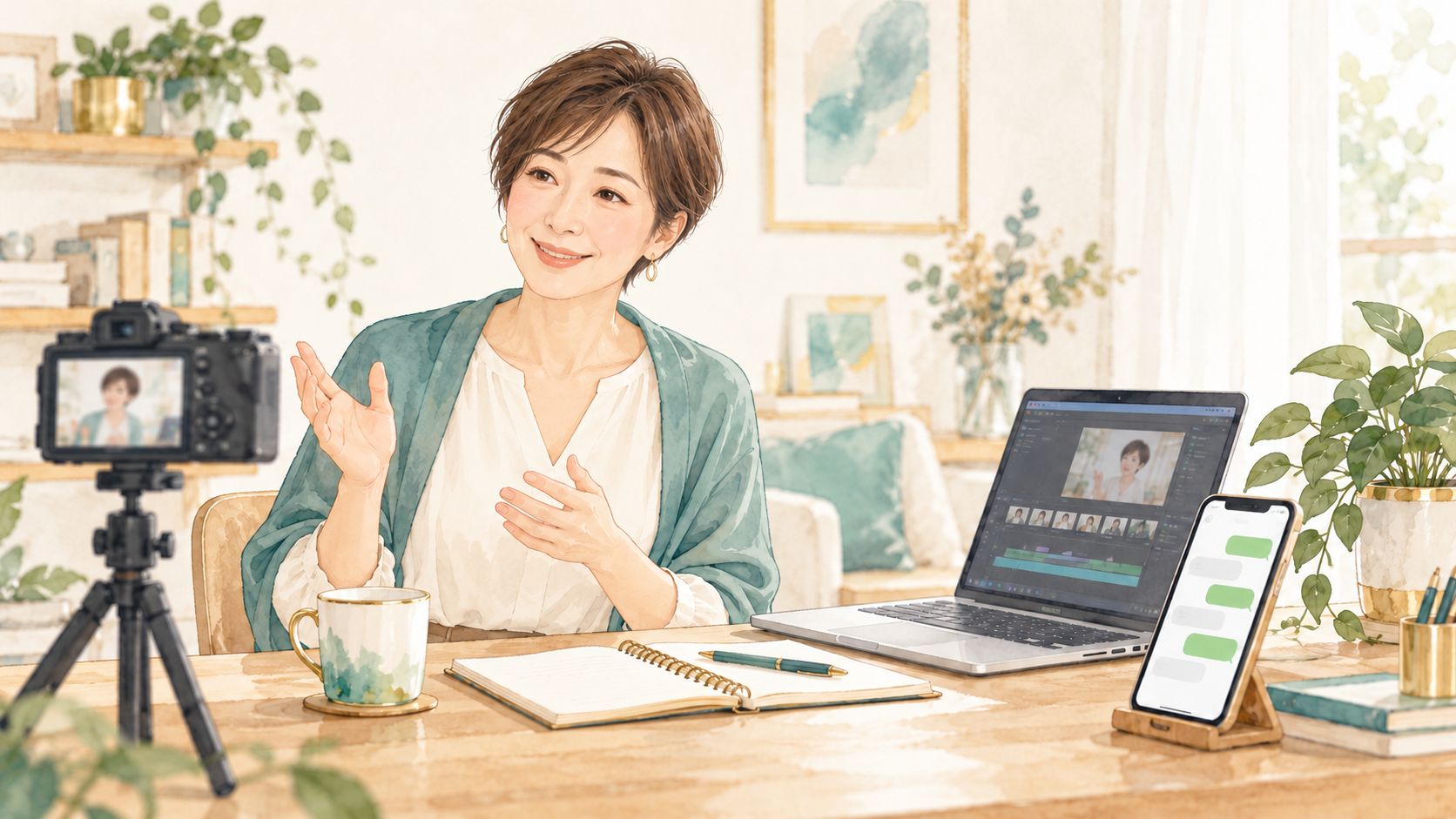 動画を制作し、LINEでの対話につなげる発信のイメージ